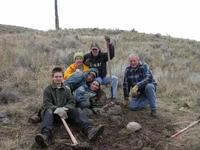 Dave Low and FWR students at finished burrow