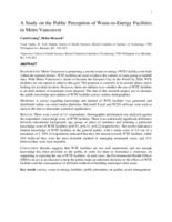 A study on the public perception of waste-to-energy facilities in Metro Vancouver