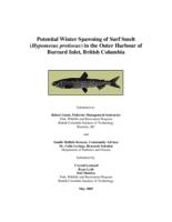 Potential winter spawning of surf Smelt (Hypomesus pretiosus) in outer harbour of Burrard Inlet, British Columbia
