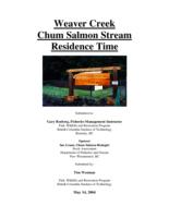 Weaver Creek chum salmon stream residence time
