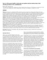 Survey of the general public to determine perceptions and precautions taken when choosing personal service establishments