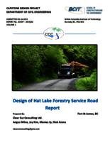 Report No. CECDP – 2015/02 Design of Hat Lake Forestry Service Road Report.