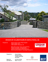 Report No. CECDP – 2015/06 Design for a Subdivision in Maple Ridge, BC