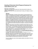 Sampling of elementary school playground equipment for total coliforms and E. coli