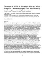 Detection of DEHP in beverages sold in Canada using gas chromatography-mass spectrometry