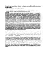 Blood concentrations of lead and mercury in British Columbians (2009-2010)