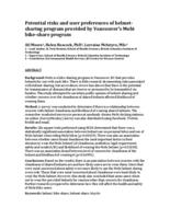 Potential risks and user preferences of helmet-sharing program provided by Vancouver’s Mobi bike-share program