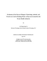 Evaluation of the daycare mangers’ knowledge, attitude, and practice on lead in drinking water at daycares licensed by the Fraser Health Authority