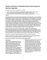 Presence of nicotine in marketed nicotine-free e-liquids for electronic cigarettes