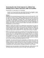 Assessing the risk of lead exposure to children from drinking water in Metro Vancouver child care facilities