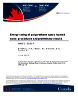 Energy rating of polyurethane spray foamed walls