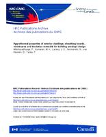 Hygrothermal properties of exterior claddings, sheathing boards, membranes and insulation materials for building envelope design