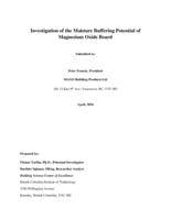 Investigation of the moisture buffering potential of magnesium oxide board