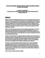 Consumers knowledge regarding pesticides on apples and effective washing to remove the pesticides