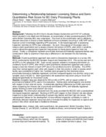Determining a relationship between licensing status and semi-quantitative risk score for BC dairy processing plants