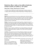Disinfection efficacy studies on three different disinfection methods in health care facilities by ATP method