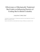 Effectiveness of mechanically tenderized beef labels on influencing practices of cooking beef in British Columbia