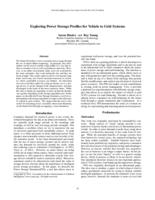 Exploring power storage profiles for vehicle to grid systems