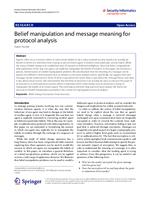 Belief manipulation and message meaning for protocol analysis