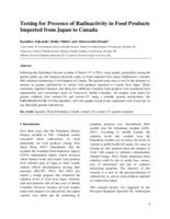 Testing for presence of radioactivity in food products imported from Japan to Canada
