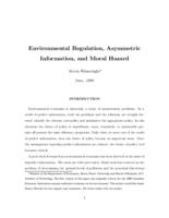 Environmental regulation, asymmetric information, and moral hazard