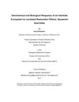Geochemical and biological response of an intertidal ecosystem to localized restoration efforts