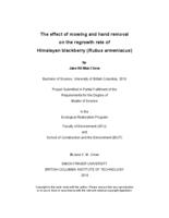 The effect of mowing and hand removal on the regrowth rate of Himalayan blackberry (Rubus armeniacus)