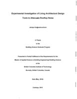 Experimental investigation of living architecture design tools to attenuate rooftop noise