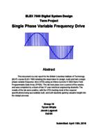 Single phase variable frequency drive