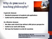 The why, what and how of writing a teaching philosphy statement