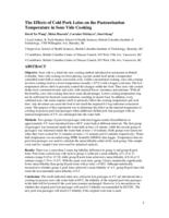 The effects of cold pork loins on the pasteurization temperature in sous vide cooking