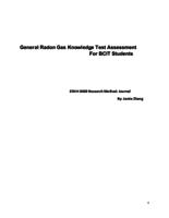 General radon gas knowledge test assessment for BCIT students