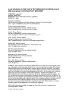 Case studies on the use of information technology in the Canadian construction industry