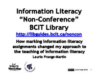 How marking information literacy assignments changed my approach to the teaching of information literacy
