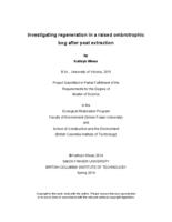 Investigating regeneration in a raised ombrotrophic bog after peat extraction