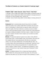 The effect of probiotics as a starter culture for producing yogurt