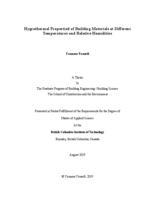 Hygrothermal propertied of building materials at different temperatures and relative humidities