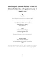 Assessing the potential impact of English ivy (Hedera helix) on the arthropod community of Stanley Park