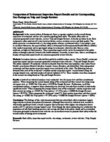 Comparison of restaurant inspection report results and its corresponding star ratings on Yelp and Google Reviews