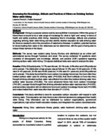 Assessing the knowledge, attitude and practices of hikers on drinking surface water while hiking