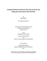 Ecological restoration options for Clear Lake and South Lake (Riding Mountain National Park), Manitoba