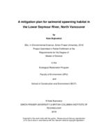 A mitigation plan for salmonid spawning habitat in the Lower Seymour River, North Vancouver