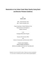 Restoration of an urban creek water quality using sand and biochar filtration galleries